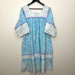 Krist Gudnason Vintage 80’s Pastel Polka Dot Dress Mumu Cotton Size M